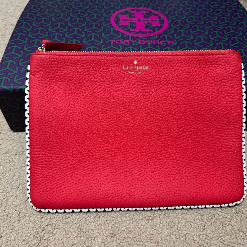Kate Spade Red Leather Clutch